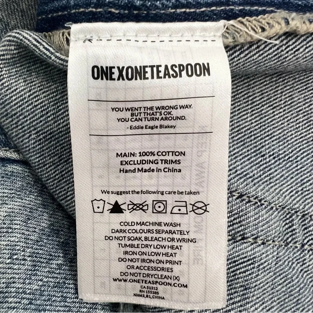 One Teaspoon Le Wolves Distressed Cutoff Jean Shorts High Rise Size 24 US 2 NEW